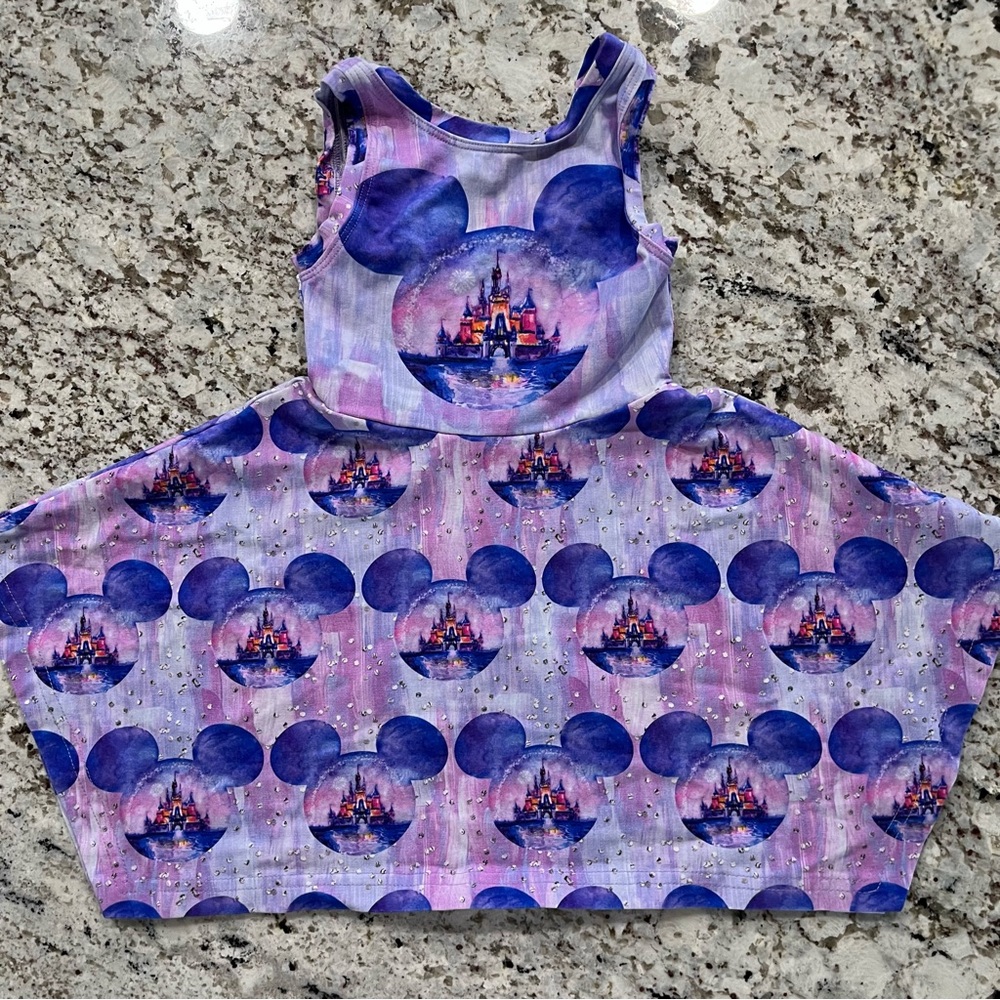 Purple and Blue Disney Castle Dress